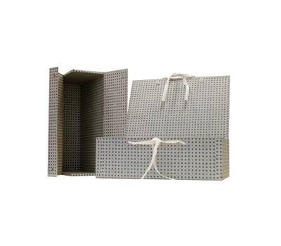 Scatola archivio in legno - con fettuccia - 38 x 27 cm - dorso 12 cm - grigio - Brefiocart - 0203707 - 8014819006148 - DMwebShop