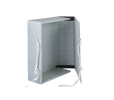 Scatola archivio in legno - con fettuccia - 38 x 27 cm - dorso 12 cm - grigio - Brefiocart - 0203707 - 8014819006148 - DMwebShop
