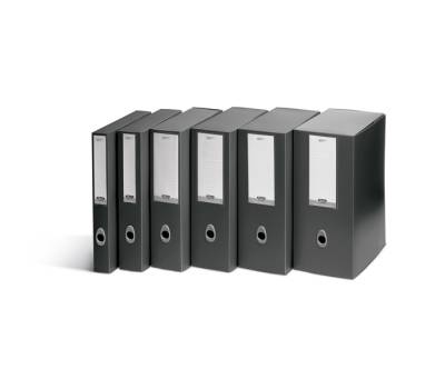 Scatola progetto Plus Vip - 34,5 x 24,5 cm - dorso 4 cm - grigio antracite - conf. 5 pezzi - Fellowes - 1007001 - 43859658954 - DMwebShop