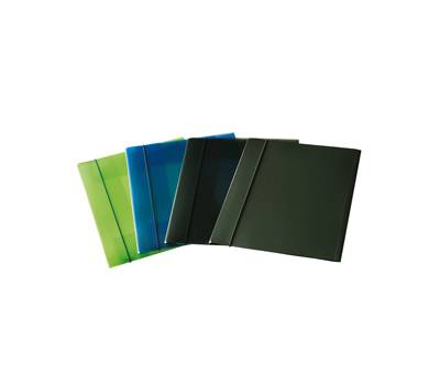 Cartella 3 lembi con elastico A4 PP trasparente blu - 5069
