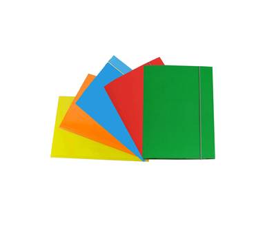 Cartellina con elastico cartone plastificato 3 lembi 25 x 34 cm colori assortiti Cart Garda CG0032LBXXXAE15 - 2749