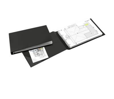 Raccoglitore Sanremo 2000,4 anelli a D 25 mm dorso 4 cm 42 x 30 cm album nero Sei Rota 34423010 - 4781