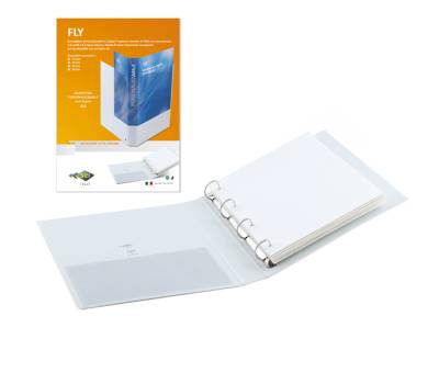 Raccoglitore personalizzabile Fly 4 anelli a D 17 mm dorso 5,5 cm 22 x 30 cm bianco Sei Rota 36177501 - 5358