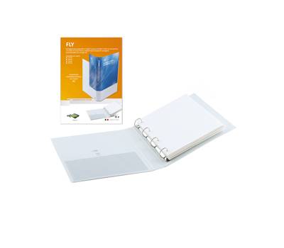 Raccoglitore personalizzabile Fly 4 anelli a D 50 mm dorso 7,5 cm 22 x 30 cm bianco Sei Rota 36507501 - 1663