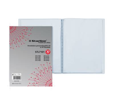 Portalistini personalizzabile - PPL - 22 x 30 cm - 30 buste - trasparente - Starline - XP30T - 8025133020406 - DMwebShop