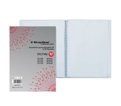Portalistini personalizzabile - PPL - 22 x 30 cm - 40 buste - trasparente - Starline - XP40T - 8025133020437 - DMwebShop
