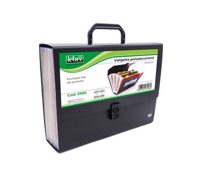 Valigetta portadocumenti - 25 tasche colorate - PPL - nero - Lebez - 2580 - 8007509039984 - DMwebShop