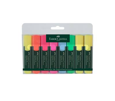 Evidenziatore Textliner 48 - punta a scalpello - tratto 1 - 3 - 5 mm - astuccio 8 colori - Faber Castell - 154862 - 4005402548637 - DMwebShop