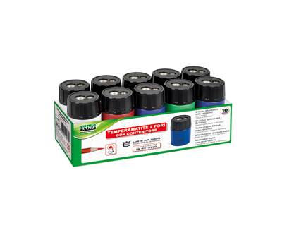 Temperamatite - 2 fori - con contenitore - conf. 10 pezzi - Lebez - 430 - 8007509052617 - DMwebShop