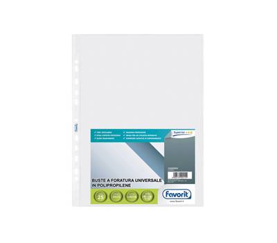 Buste forate Special PP Superior liscio - 23 x 33 cm - trasparente - conf. 25 buste - Favorit - 100460065 - 8006779002155 - DMwebShop