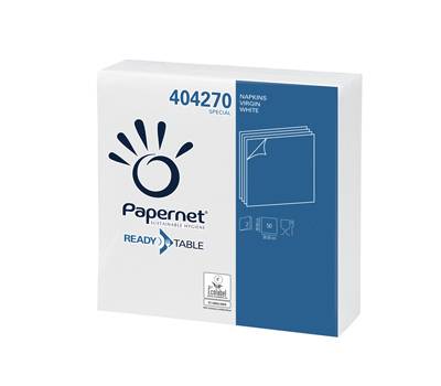 Tovagliolo carta - 38 x 38 cm - 2 veli - bianco - conf. 50 pezzi - Papernet - 404270 - 8024929091804 - DMwebShop