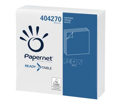 Tovagliolo carta - 38 x 38 cm - 2 veli - bianco - conf. 50 pezzi - Papernet - 404270 - 8024929091804 - DMwebShop