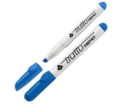 Pennarello a secco Memo per lavagne cancellabili - blu - punta a scalpello - 6,5 mm - conf. 12 pezzi - Tratto - 852001 - 8000825852015 - DMwebShop