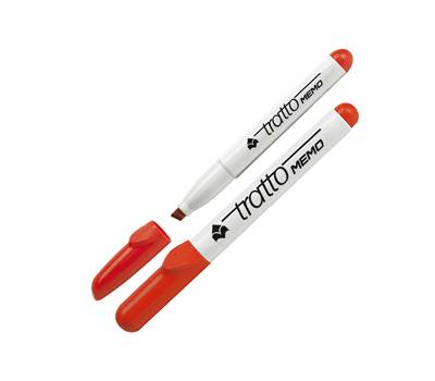 Pennarello a secco Memo per lavagne cancellabili - punta a scalpello - 6,5 mm - rosso - conf. 12 pezzi - Tratto - 852002 - 8000825852022 - DMwebShop