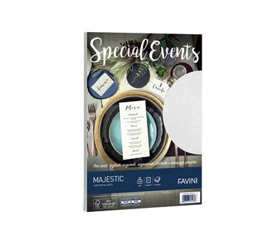 Carta metallizzata Special Events - A4 - 120 gr - bianco - conf. 20 fogli - Favini - A690154 - 8007057617238 - DMwebShop