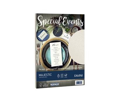 Carta metallizzata Special Events - A4 - 120 gr - crema - conf. 20 fogli - Favini - A69Q154 - 8007057617245 - DMwebShop