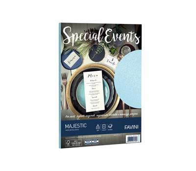 Carta metallizzata Special Events - A4 - 120 gr - azzurro - conf. 20 fogli - Favini - A69T154 - 8007057617269 - DMwebShop