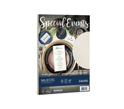 Carta metallizzata Special Events - A4 - 250 gr - crema - conf. 10 fogli - Favini - A69Q174 - 8007057617412 - DMwebShop