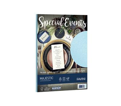 Carta metallizzata Special Events - A4 - 250 gr - azzurro - conf. 10 fogli - Favini - A69T174 - 8007057617436 - DMwebShop