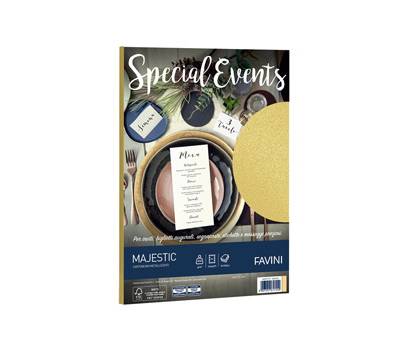 Carta metallizzata Special Events - A4 - 250 gr - oro - conf. 10 fogli - Favini - A69H174 - 8007057617450 - DMwebShop