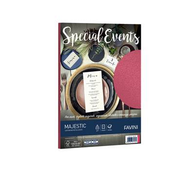 Carta metallizzata Special Events - A4 - 250 gr - rosso - conf. 10 fogli - Favini - A69C174 - 8007057617474 - DMwebShop