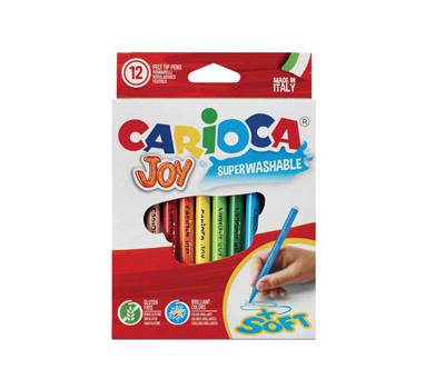 Pennarelli Joy - punta 2,6 mm - colori assortiti - lavabili - scatola 12 pezzi - Carioca - 40614 - 8003511406141 - DMwebShop