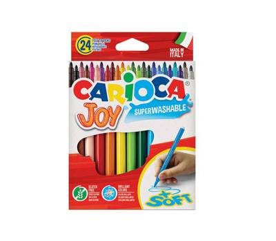Pennarelli Joy - punta 2,6 mm - colori assortiti - lavabili - scatola 24 pezzi - Carioca - 40615 - 8003511406158 - DMwebShop