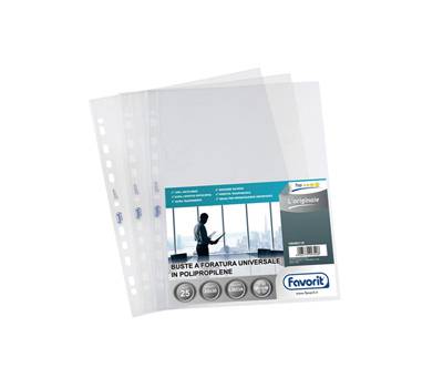 Buste forate L'originale - Top - liscio - 30 x 42 cm - libro - trasparente - conf. 10 pezzi - Favorit - 100460119 - 8006779016305 - DMwebShop