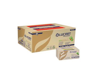 Asciugamani piegati a Z EcoNatural - 2 veli - 20,5 gr - 23,5 x 23 cm - goffratura corda - avana - conf. 18 pezzi da 220 - Lucart - 864036 - 8005892345156 - DMwebShop