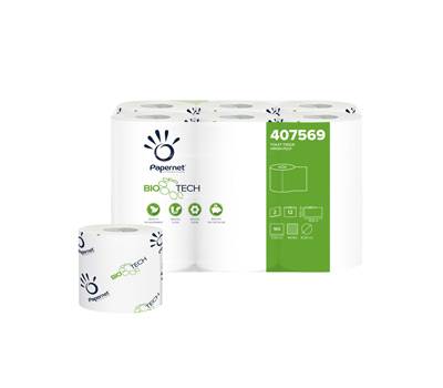 Carta igienica standard Bio Tech 2 veli 165 strappi diametro 10 cm 9,5 cm x 18 - 2 mt pacco 12 rotoli Papernet - 17542