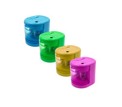 Temperamatite elettrico con contenitore - 2 fori - colori assortiti - Lebez - 4306 - 8007509043066 - DMwebShop