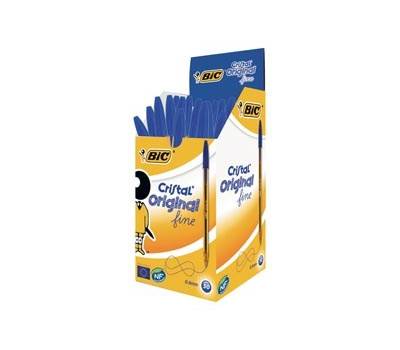 Penna sfera Cristal - punta fine 0,8 mm - blu - conf. 50 pezzi - Bic - 872730 - 3086123134478 - DMwebShop