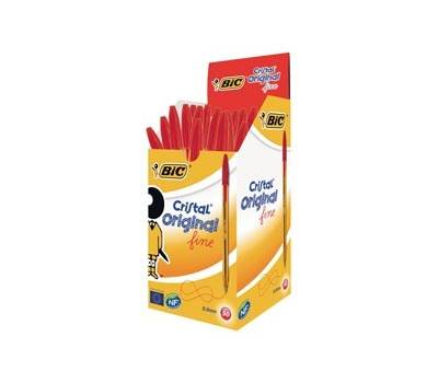 Penna sfera Cristal - punta fine 0,8 mm - rosso - conf. 50 pezzi - Bic - 872720 - 3086123134379 - DMwebShop