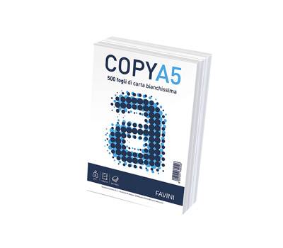 Carta Copy - A5 - 80 gr - bianco - 148 x 210 mm - risma 500 fogli - conf. 12 pezzi - Favini - A620505 - 8007057600506 - DMwebShop