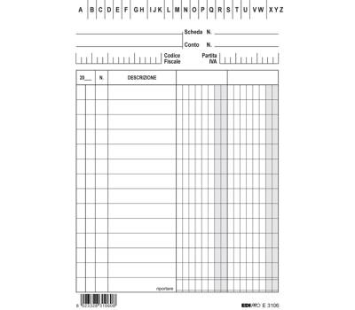 Schede in cartoncino 2 colonne - 15 x 10,5 cm - verticale - conf. 100 pezzi - Edipro - E3106BL - 8023328310608 - DMwebShop