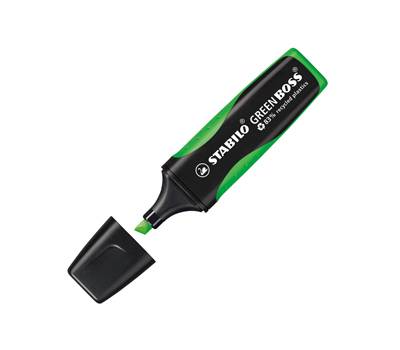 Evidenziatore Green Boss - punta a scalpello - tratto 2 - 5 mm - verde 33 - plastica riciclata - conf. 10 pezzi - Stabilo - 6070/33 - 4006381436649 - DMwebShop