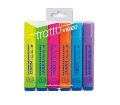 Evidenziatore Video punta a scalpello da 1-5 mm - astuccio - conf. 6 colori - Tratto - 831000 - 8000825831003 - DMwebShop