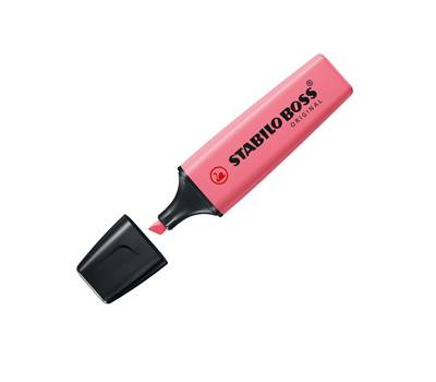 Evidenziatore Boss Original Pastel - punta a scalpello - tratto 2 - 5 mm - rosa antico 129 - conf. 10 pezzi - Stabilo - 70/129 - 4006381492294 - DMwebShop