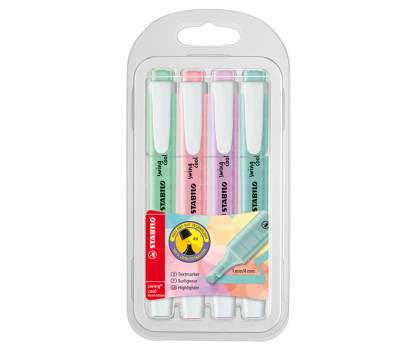Evidenziatore Swing Cool Pastel punta a scalpello tratto 1,4 mm colori assortiti astuccio 4 pezzi - 22288