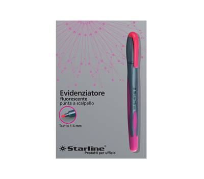 Evidenziatore a penna - punta scalpello - tratto da 1 - 4 mm - fucsia - conf. 12 pezzi - Starline - STL1640. - 8025133019950 - DMwebShop