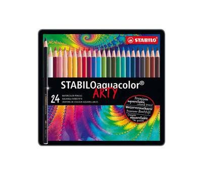 Pastello Aquacolor 1624 - tratto 2,8 mm - colori assortiti - astuccio 24 pezzi - Stabilo - 1624-5 - 4006381146494 - DMwebShop