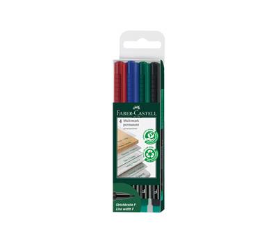 Pennarello Multimark universale permanente con gomma - punta fine 0,6 mm - astuccio 4 colori - Faber Castell - 151304 - 4005401513049 - DMwebShop