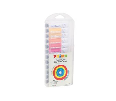 Tubi tempera - 12 ml - colori assortiti - astuccio 12 pezzi - Primo - 448T12AP - 8006919004483 - DMwebShop