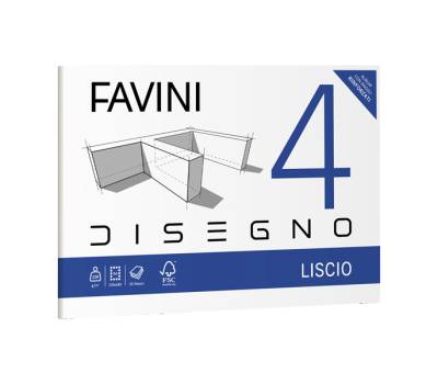 Album conf. 5 pezzi - Favini 4 - 33 x 48 cm - 220 gr - 20 fogli - liscio - A166503 - 8007057330106 - DMwebShop