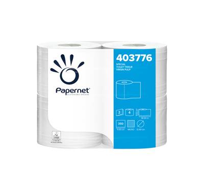 Carta igienica 2 veli 16,5 gr diametro 12,4 cm 9,5 cm x 38,5 mt 350 strappi pacco 4 rotoli Papernet 403776 - 4296