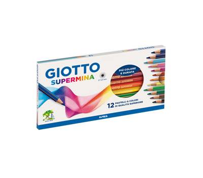 Pastello Supermina - mina 3,8 mm - colori assortiti - astuccio 12 pezzi - Giotto - 235700 - 8000825235719 - DMwebShop
