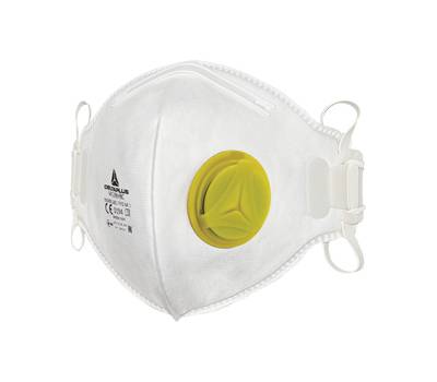 Mascherina filtrante FFP2 - valvola - pieghevole verticalmente - monouso - conf. 10 pezzi - imbustati singolarmente - Deltaplus - M1200VBC - 3295249103361 - DMwebShop