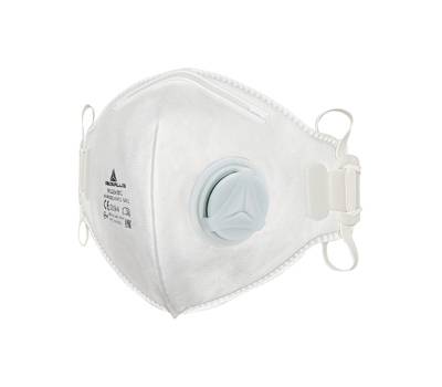 Mascherina filtrante FFP1 - con valvola - pieghevole verticalmente - monouso - conf. 10 pezzi (imbustati singolarmente) - Deltaplus - M1100VBC - 3295249107000 - DMwebShop