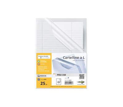 Cartelline a L Poli 150 - PPL - buccia - 21 x 29,7 cm - trasparente - conf. 25 pezzi - Sei Rota - 662300 - 8004972010076 - DMwebShop