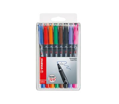 Pennarello OHPen universal permanente 841 - punta superfine 0,4 mm - colori assortiti - conf. 8 pezzi - Stabilo - 841/8 - 4006381115087 - DMwebShop